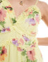 Vero Moda cami mini dress with ruffle detail in lemon floral