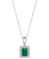 Фото #5 товара EFFY Collection eFFY® Emerald (2-1/5 ct. t.w.) & Diamond (1/4 ct. t.w.) 18" Pendant Necklace in 14k White Gold (Also Available in 14k Yellow Gold)