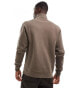 Jack & Jones relaxed fit quarter zip sweat in khaki