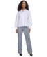 Фото #5 товара Women's Long-Sleeve Button-Down Covered-Placket Cotton Top