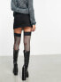 COLLUSION zip detail mini skirt in black