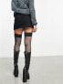 COLLUSION zip detail mini skirt in black US 8 - фото #3