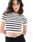 Фото #1 товара JDY cropped knitted top in cream & black stripe