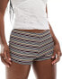 COLLUSION micro shorts in stripe