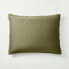 Фото #3 товара Комплект постельного белья King Heavyweight Linen Blend Comforter Sham Moss Green - Casaluna