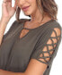 Women's Keyhole Neck Cutout Short Sleeve Top