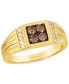 Фото #1 товара Men's Chocolate Diamond & Nude Diamond Ring (1/2 ct. t.w.) in 14k Gold