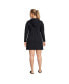 ფოტო #2 პროდუქტის Plus Size Cotton Jersey Long Sleeve Hooded Swim Cover-up Dress