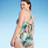 Фото #3 товара Women's Plunge Ring Detail One Piece Swimsuit - Shade & Shore Multi Tropical
