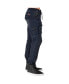 Men's Premium Knit Denim Jogger Jeans Indigo Vintage-like Cargo Zipper Pockets