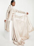 Фото #1 товара Kanya London Bridesmaid Lehenga full flare frill skirt & dupatta scarf in muted blush