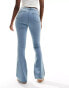 DTT Bianca high waisted wide leg disco jeans in light stone