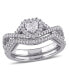 ფოტო #1 პროდუქტის Certified Diamond (3/4 ct. t.w.) Heart-Shape Infinity Bridal Set in 14k White Gold