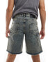 Фото #2 товара Sixth June worker denim shorts in mid blue