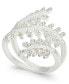 ფოტო #1 პროდუქტის Fine Silver Plate Crystal Leaf Wrap Ring, Created for Macy's