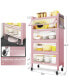 Фото #3 товара 56.2" Tall Kitchen Storage Cabinet, 5 Tier Pantry Cabinet, 4 Door Accent Cabinet, Pink