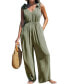 ფოტო #1 პროდუქტის Women's V-Neck Bow Tie Backless Jumpsuit