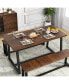 Фото #2 товара 63" Large Dining Table for 4-6 People with Heavy-duty Metal Frame Modern