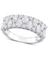 ფოტო #1 პროდუქტის Diamond Pear & Round Semi-Eternity Cluster Ring (2 ct. t.w.) in 14k White Gold