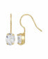 ფოტო #1 პროდუქტის Women's Crystal Small Oval Wire Earrings