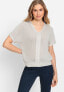 Фото #1 товара Women's Short Sleeve Viscose Blend Waffle Knit Pullover