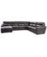 Фото #4 товара Gabrine 6-Pc. Leather Sectional with 3 Power Headrests and Chaise, Created for Macy's