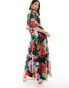 Фото #4 товара Hope & Ivy wrap maxi dress in black base floral