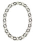Фото #1 товара Macy's marcasite and Crystal Pave Oval Interlocking 18" Necklace in Sterling Silver