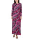 Women's Print Long Sleeve Side Slit Maxi Dress