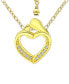 ფოტო #1 პროდუქტის Cubic Zirconia "Mother & Child" Heart Pendant Necklace in 18k Gold-Plated Sterling Silver and Sterling Silver, 16" + 2" extender, Created for Macy's