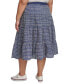 ფოტო #2 პროდუქტის Plus Size Eyelet Tiered Midi Skirt