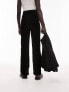 Фото #3 товара Topshop Petite brushed rib straight leg trouser in black