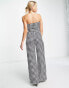 Фото #2 товара Extro & Vert bandeau wide leg jumpsuit in houndstooth check