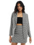 New Look boucle double button blazer co-ord in black check