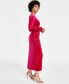 ფოტო #4 პროდუქტის Women's Velvet Ruched Long-Sleeve Dress