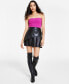 ფოტო #1 პროდუქტის Women's Faux-Leather Grommet-Trim Skirt, Created for Macy's