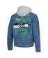 Фото #4 товара Men's Seattle Seahawks Hooded Full-Button Denim Jacket