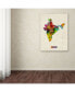 Фото #2 товара Michael Tompsett 'India Watercolor Map' Canvas Art - 14" x 19"