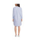 ფოტო #3 პროდუქტის Women's Oxford Long Sleeve Button Front Shirt Dress