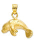 14k Gold Charm, Manatee Charm