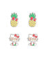 ფოტო #2 პროდუქტის Sanrio Silver Plated Pineapple Earring Set