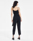 Фото #4 товара Women's Belted Cowl Neck Jumpsuit, Created for Macy's