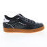 Фото #2 товара Reebok Club C Bulc Mens Black Leather Lace Up Lifestyle Sneakers Shoes
