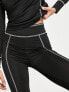 Threadbare Ski base layer high neck long sleeve top and leggings set in black