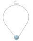 ფოტო #2 პროდუქტის Milky Aquamarine 17" Heart Pendant Necklace in Sterling Silver.