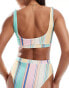 Pieces bralett bikini top co-ord in multi stripe