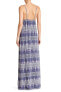 Фото #2 товара Lamade 154297 Women's V-neck Patterned Maxi Dress Sleeveless Blue Sz. XS