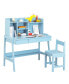 Modern Kids Desk & Chair Set: Compact, Multi-Storage, Blue