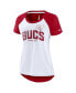 Фото #2 товара Women's White, Heather Scarlet Tampa Bay Buccaneers Back Slit Lightweight Fashion T-shirt