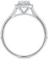 ფოტო #4 პროდუქტის Diamond Halo Diamond Engagement Ring with Pavé Band (1-1/20 ct. t.w.) in 14k White Gold